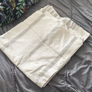 Tommy Hilfiger White and Gray Shower Curtain